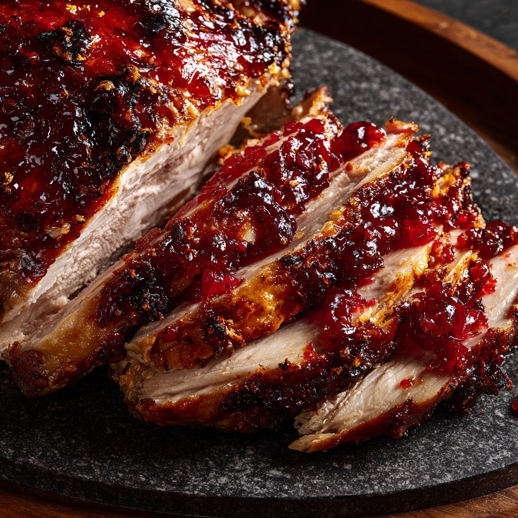 Roasted Turkey with Cranberry Glaze