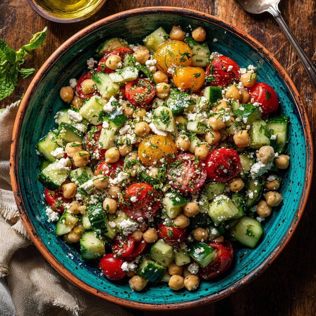 Mediterranean Chickpea And Cucumber Salad