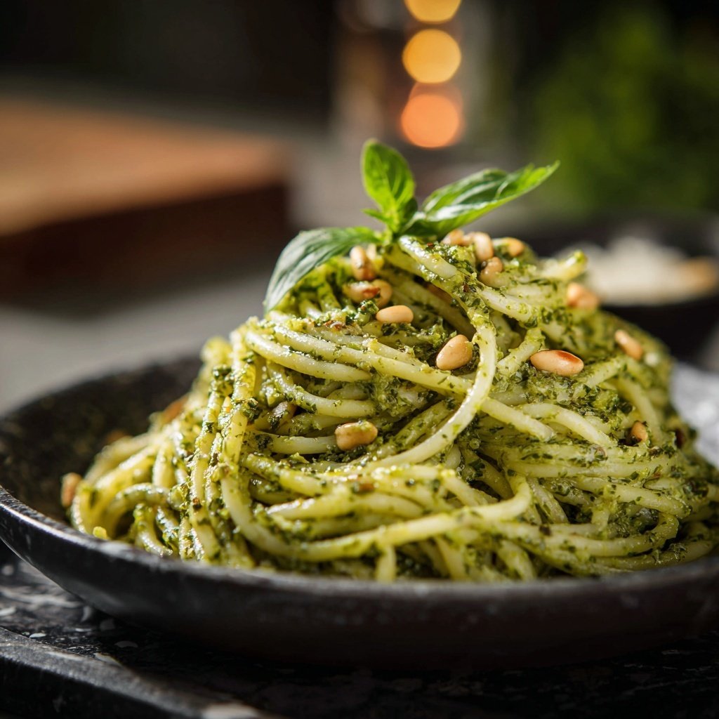 Angel Hair Pasta With Creamy Pesto