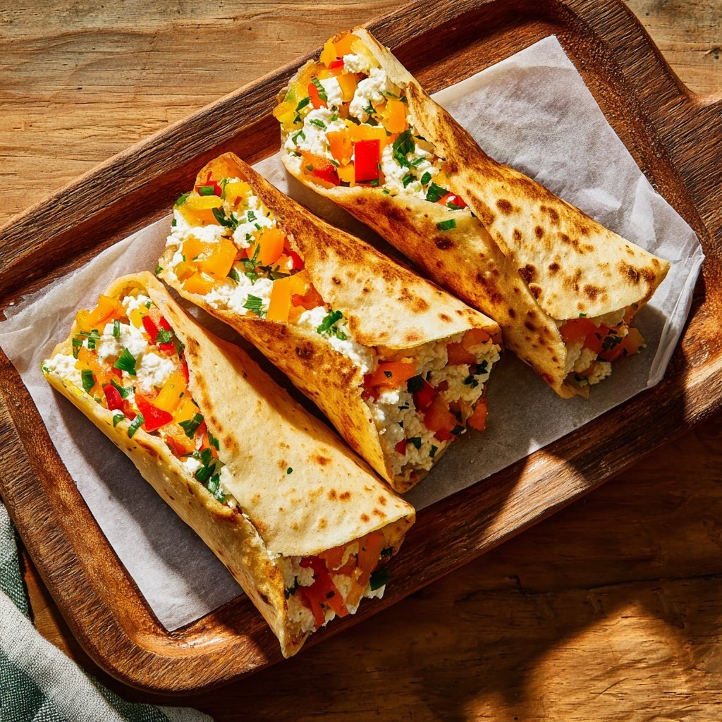 Cottage Cheese Flatbread Wraps