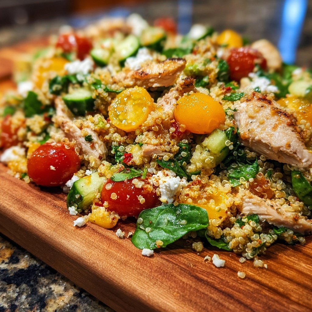 High Protein Chicken Quinoa Salad
