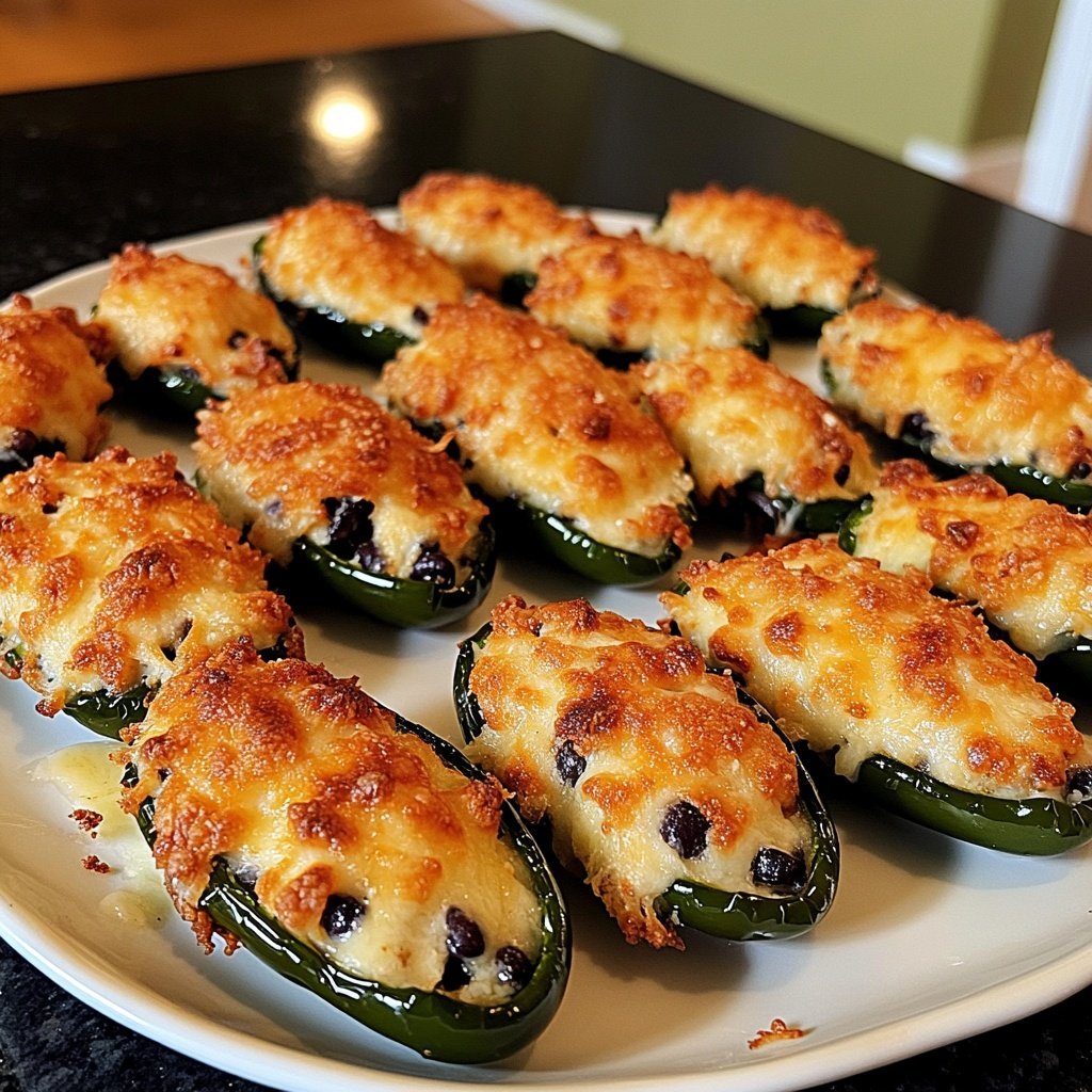 Jalapeno Poppers Stuffed with Black Beans