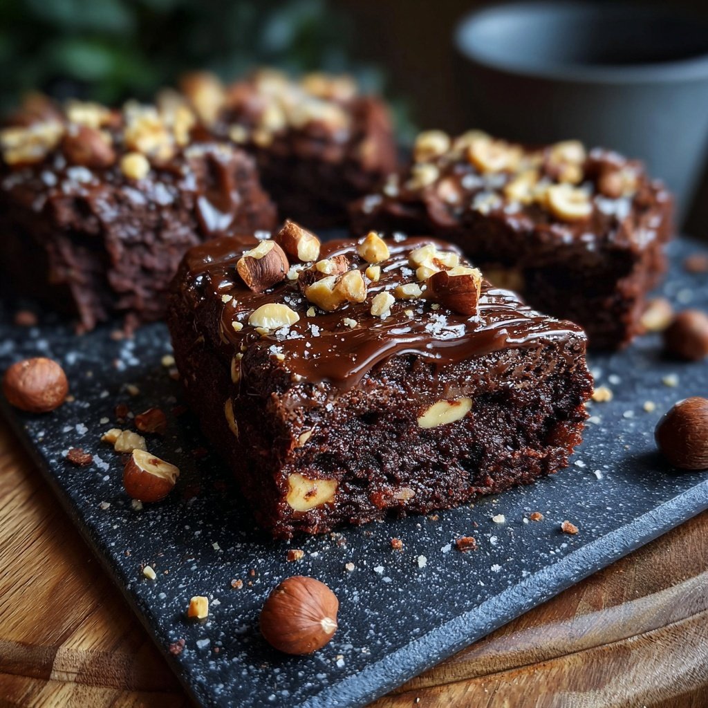 Cottage Cheese Brownies with Hazelnut Spread