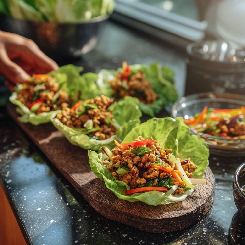 Ground Chicken Lettuce Wraps