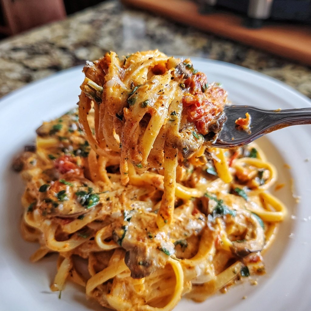 Romantic Creamy Tomato Mushroom Pasta