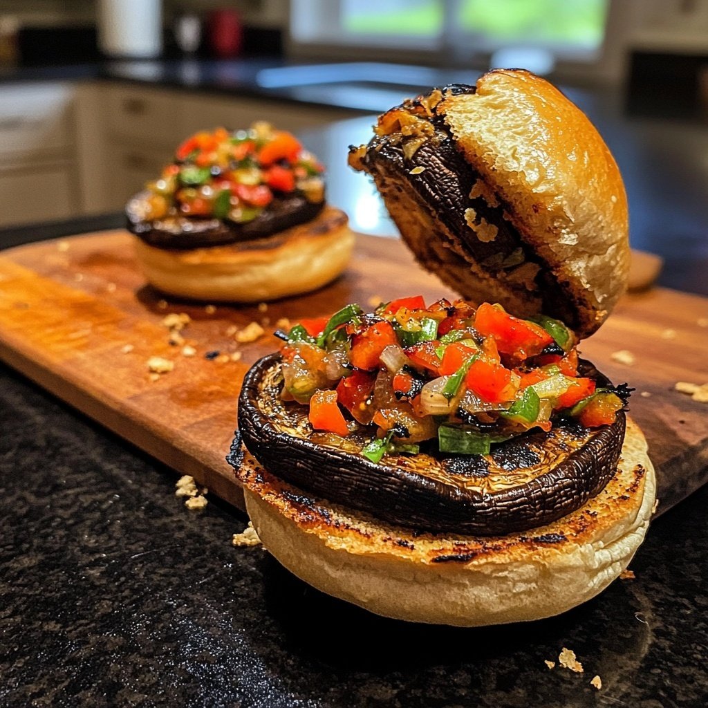 Sliders with Grilled Portobello Mushrooms