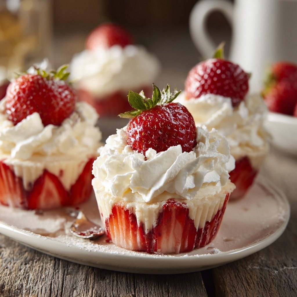 Fresh Strawberry Cream Cups